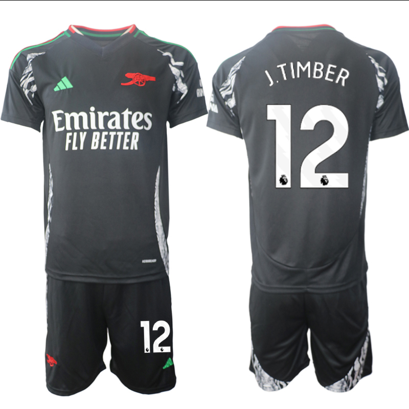 Men 2024-2025 Club Arsenal away Black #12 Soccer Jersey